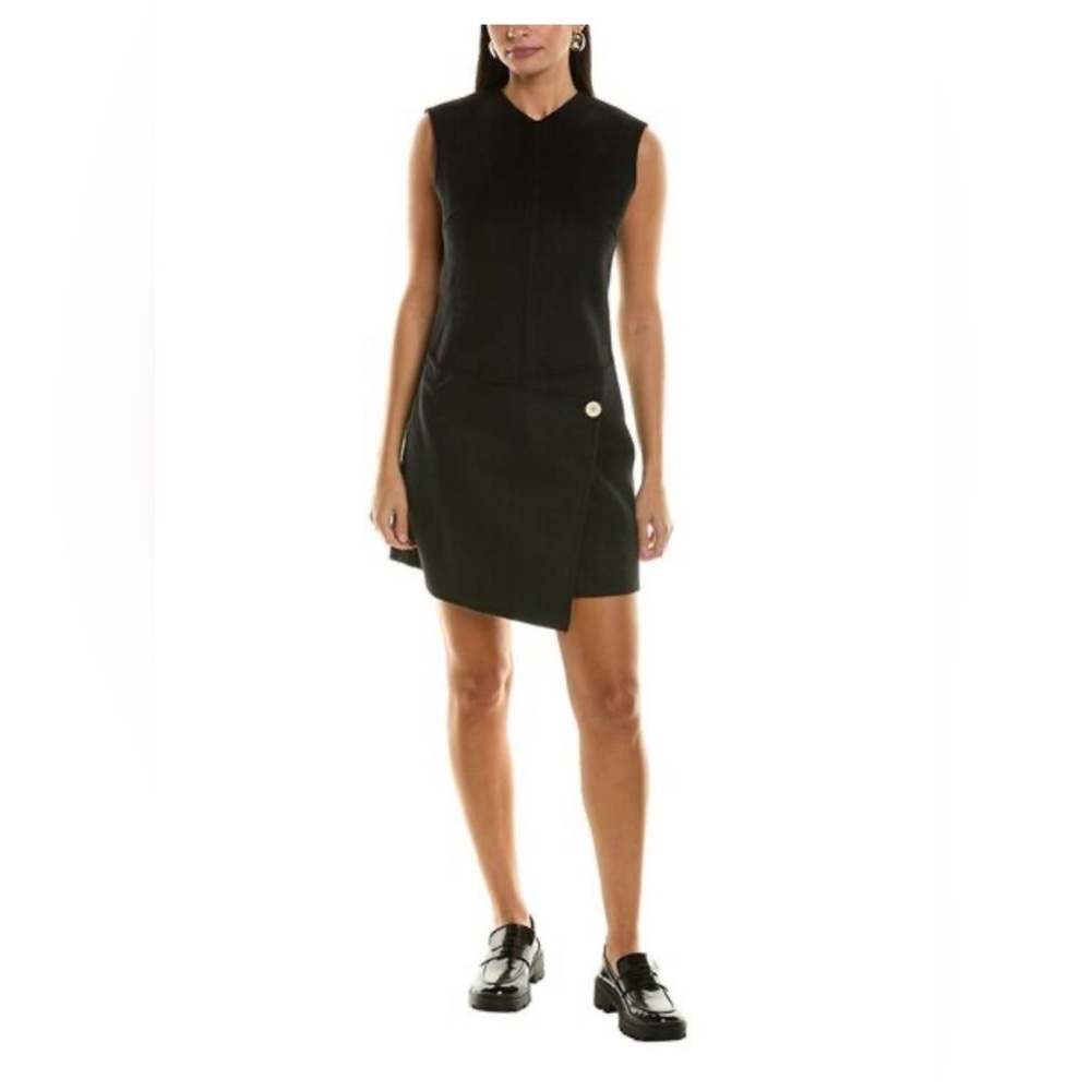 Proenza Schouler Melton Double Face Dress Black / Steel Grey size 2 NWT